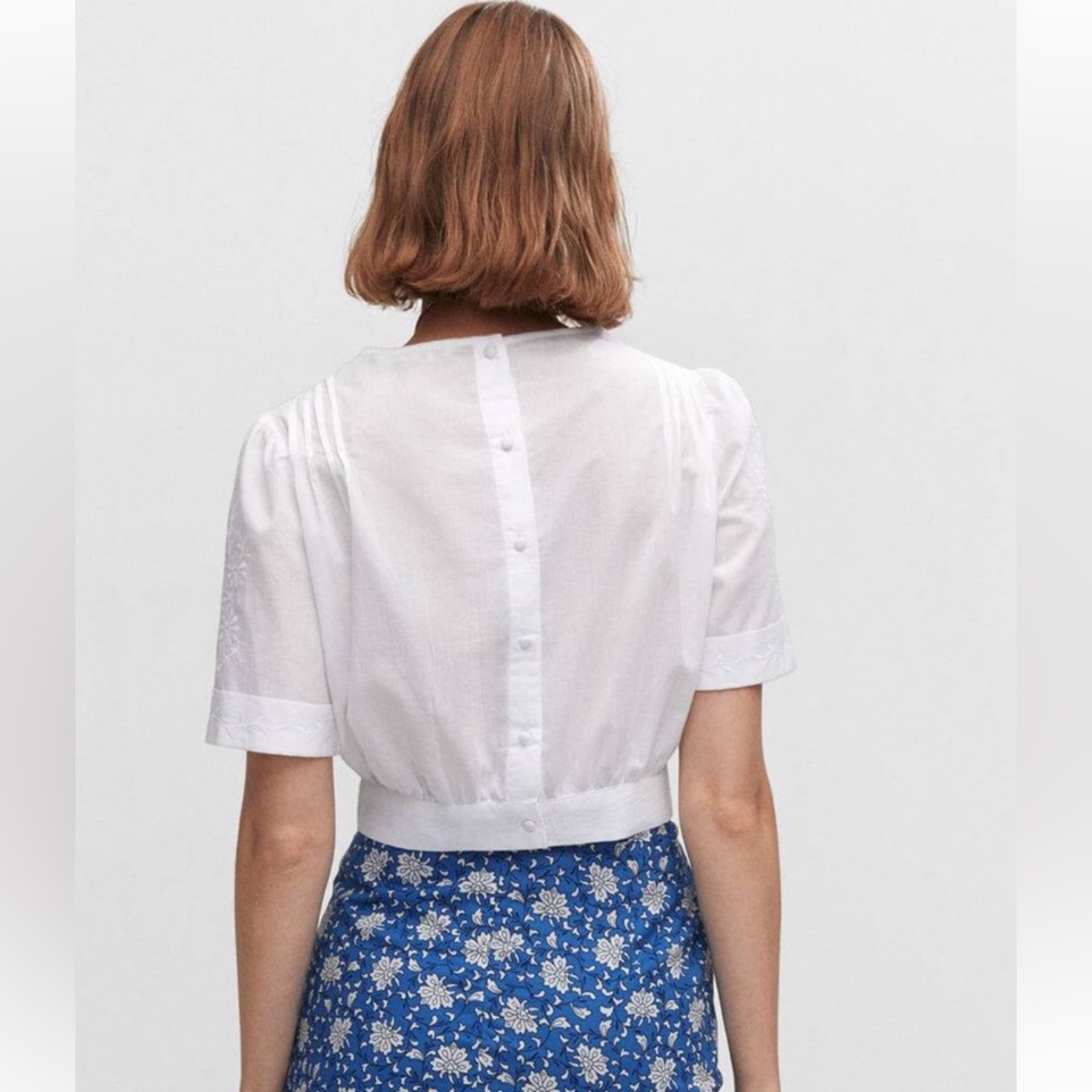 Mango Cotton Embroidered Top - Picture 2 of 4